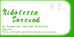 nikoletta dorcsak business card