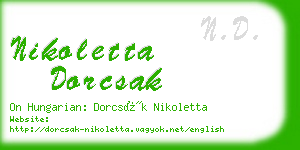 nikoletta dorcsak business card